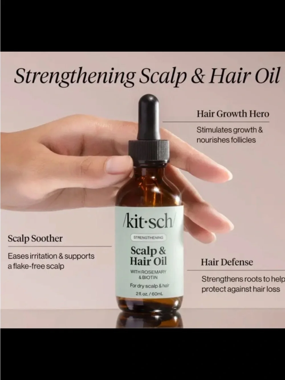 Kitsch Strengthening Scalp & Hair Oil - Mint Green
